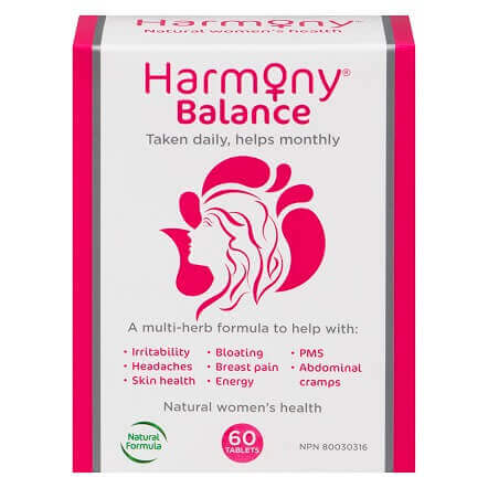 Harmony Balance, 60 Count, Natural Multi Herb Formula, Balance Hormones  During Premestrual Cycle, Relieve Cramps and Bloating